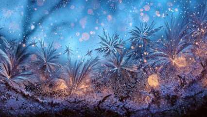 Winter Frost Pattern on Window