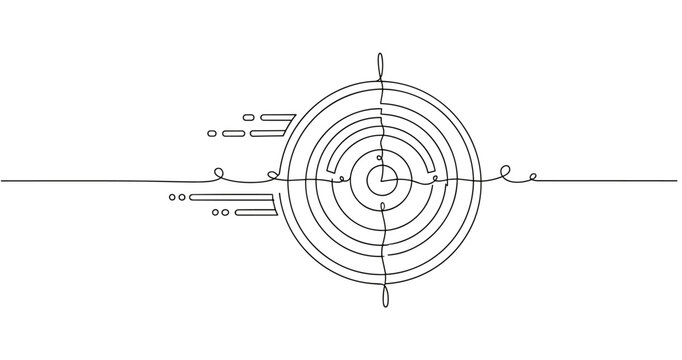 Minimalist abstract line art with concentric circles and organic elements. No editable strokes
