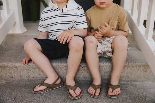 Young Boys Sitting on the Steps