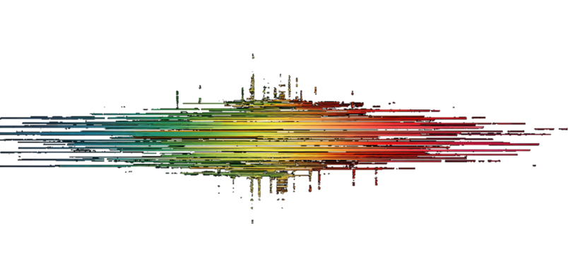 Transparent PNG featuring TV signal distortion. Multicolored noise overlays glitch, broken pixel effects dominate the composition. Futuristic neon glitches, visually striking design. Cyber themes. - Powered by Adobe