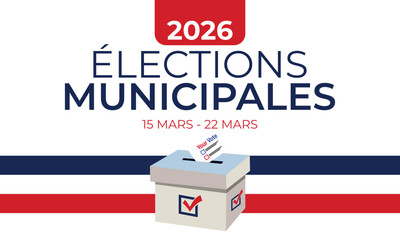 Clean French Municipal Elections 2026 White Poster Design