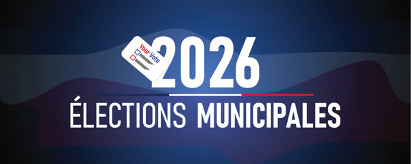 Dark Gradient French Municipal Elections 2026 Modern Banner