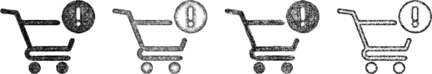 Sketch abandoned cart icon design set © David Zydd