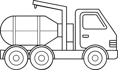 Concrete Pump Truck Icon for Heavy Construction Equipment Illustration