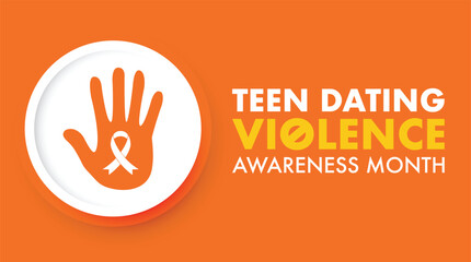 February is Teen Dating Violence Awareness Month, aims to educate young people on the prevalence of dating violence and how they can prevent it . Holiday concept. Template for background, banner, card