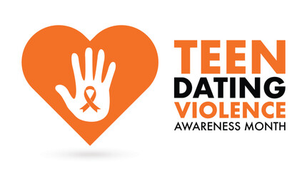February is Teen Dating Violence Awareness Month, aims to educate young people on the prevalence of dating violence and how they can prevent it . Holiday concept. Template for background, banner, card