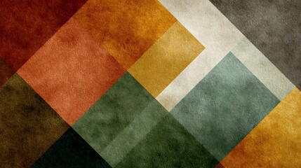 Abstract geometric pattern featuring an arrangement of colorful textured squares and rectangles