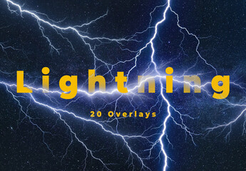 20 Lightning Overlay Electric Storm Bolts Texture