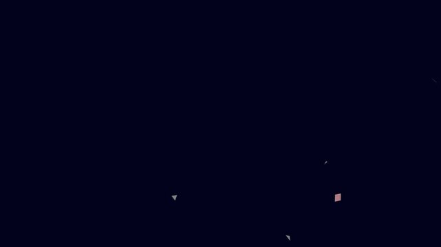  Colorful fireworks confetti explodes on dark background, animation of the explosion and fall of confetti in 4k video. confetti bomb effect from the inside glitter background with gold slowly falling