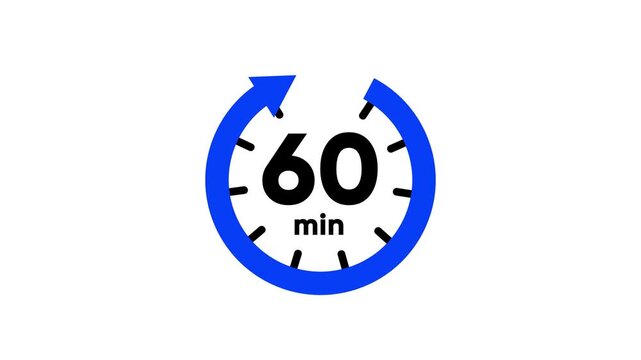 Blue Circular Timer 54 Minutes Countdown Clock Animation blue timer circular clock countdown animation