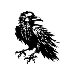 Gothic Raven & Crow Vector Art SVG, Dark Silhouette Digital Illustration