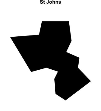 St Johns (England) blank outline map