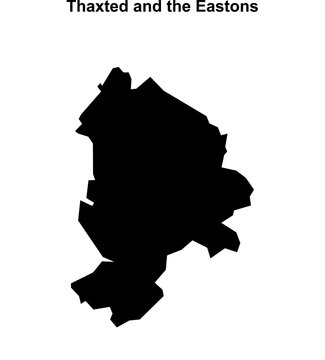 Thaxted and the Eastons (England) blank outline map