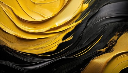 A Dynamic Abstract Black And Yellow Background With Brush Strokes Ai Generation