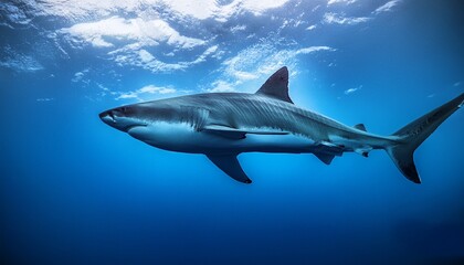 Basking Shark In Delfts Blauw Ai Generative