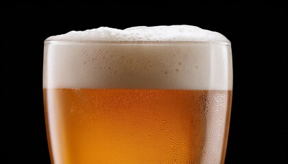 Refreshing Glass Of Lager Beer With Abundant Froth On Transparent Background