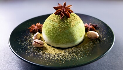 Gourmet Pistachio And Star Anise Dessert Sphere