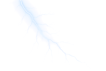 Realistic Lightning Overlay. Electric Storm Bolts. Thunderstorm Photo Effect. Energy Strikes Isolated on Transparent Background.