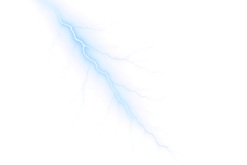 Realistic Lightning Overlay. Electric Storm Bolts. Thunderstorm Photo Effect. Energy Strikes Isolated on Transparent Background.