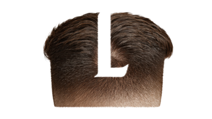 Letter L in a hairy fur texture