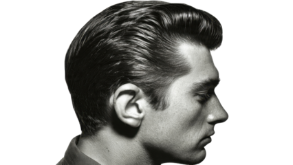 Man's profile with classic hairstyle