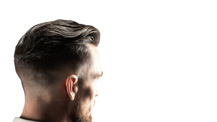 Obraz premium Man with trendy haircut, side view