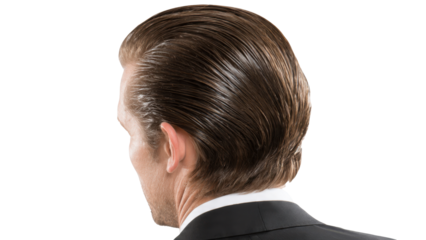 Man with Slicked Back Hairstyle
