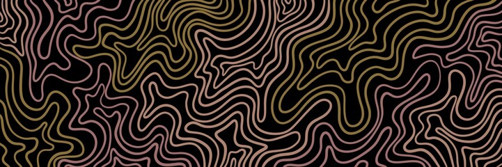 Fototapeta premium Golden-yellow abstract cellular pattern with black lines and warm contrast, great for luxury marble or psychedelic seamless effects