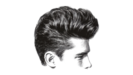 Pompadour Hairstyle Illustration