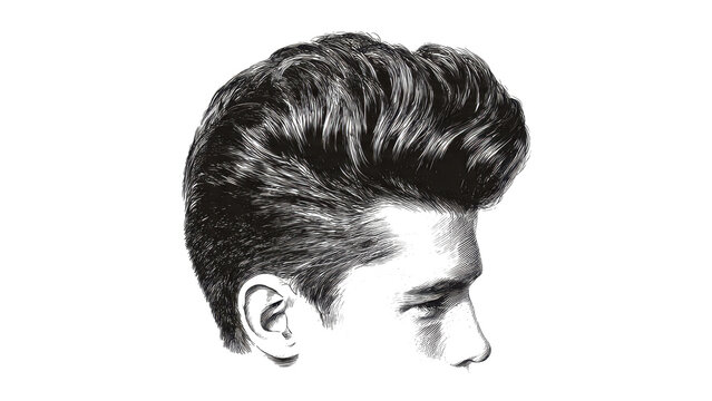 Pompadour Hairstyle Illustration