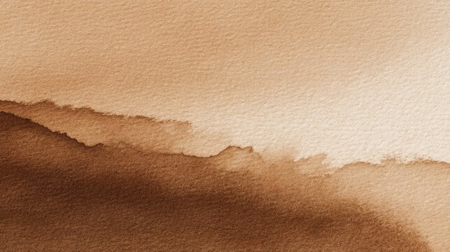 Abstract brown watercolor texture with gradient waves.