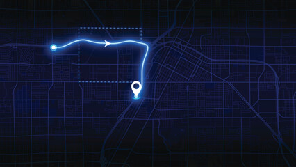 Abstract Blue Las Vegas City Map Vector with Urban Street Network