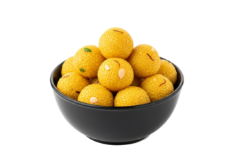 golden ladoo bowl of indian festival sweets