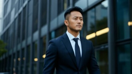 Confident businessman adjusting tie in city