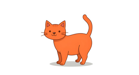 Fototapeta premium cat, cartoon, cute, animal, kitty, kitten, pet, feline, character, illustration, vector, isolated, white, background, flat, simple, playful, fun, smiling, happy, adorable, child, kids, mascot, design,