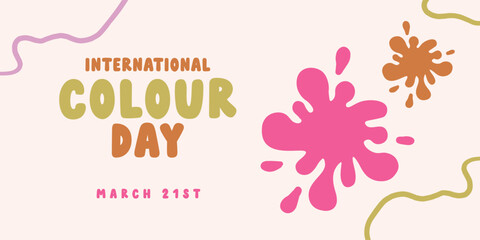 Set of Colour Day Posters with Playful Abstract Wavy Lines