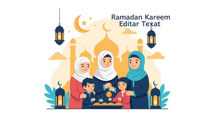 Obraz premium Ramadan Kareem Family Celebration - A Heartwarming Gathering of Love and Tradition.