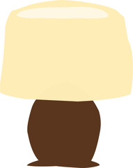 Hand drawn cute cartoon desk lamp, reading light on bedside