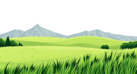 green, grass, blue, sky, cartoon, landscape, nature, meadow, field, hill, countryside, rural, scenery, background, sunny, daylight, spring, summer, fresh, bright, peaceful, calm, cute, simple, flat, i