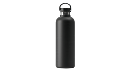 Black metal water bottle