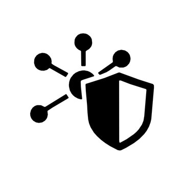 Zero trust network security access solid glyph icon (vector)