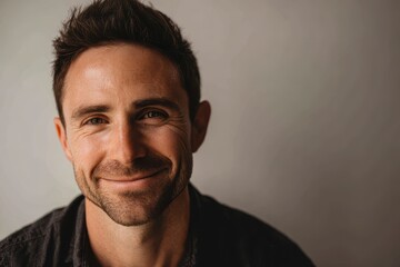 Obraz premium Professional male portrait featuring a confident smile and direct gaze