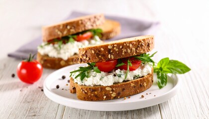 Brot mit Kr&auml;uterquark