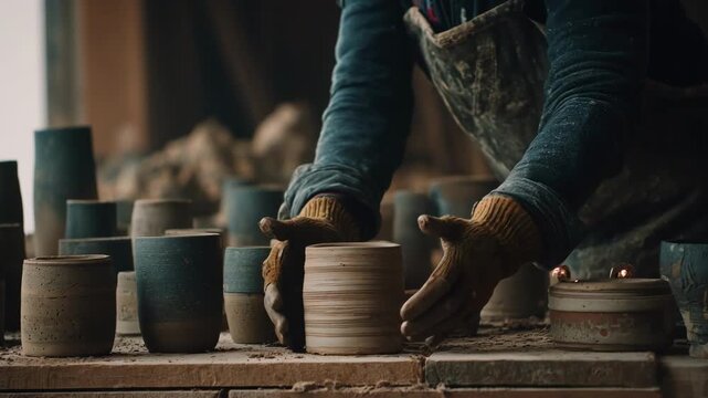 Medium shot showcasing composite materials being prepared and cast using innovative leadfree methods to ensure nontoxic manufacturing.
