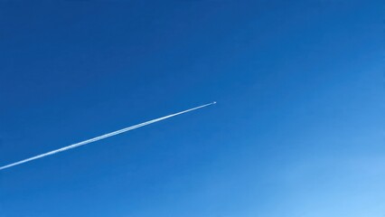 Contrail in a clear blue sky