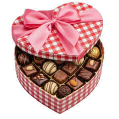Delightful heart-shaped box filled with assorted chocolates