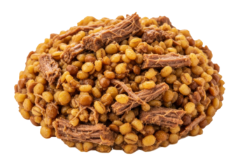 golden puffed rice caramel clusters with chocolate shavings