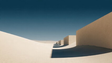 Minimalist Desert Architecture under Clear Sky