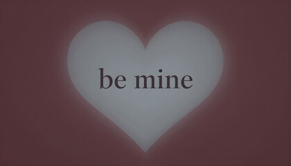 A glowing heart with the words 'be mine' on a dark red background for valentine's day or love themed designs and romantic gestures with valentine s day