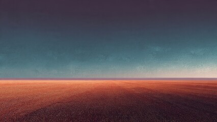 Vibrant field under moody sky at dusk